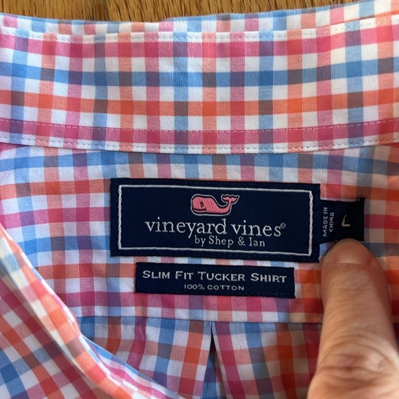 VINEYARD VINES Slim Fit Tucker Long Sleeve Dress Shirt, Size Large - Picture 2 of 9